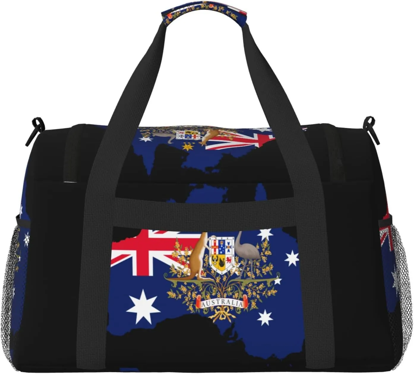 Flag Map Of Australia Travel Duffel Bag Large Foldable Waterproof Overnight Bag For Beach Swim Bags Pool Sports Gym