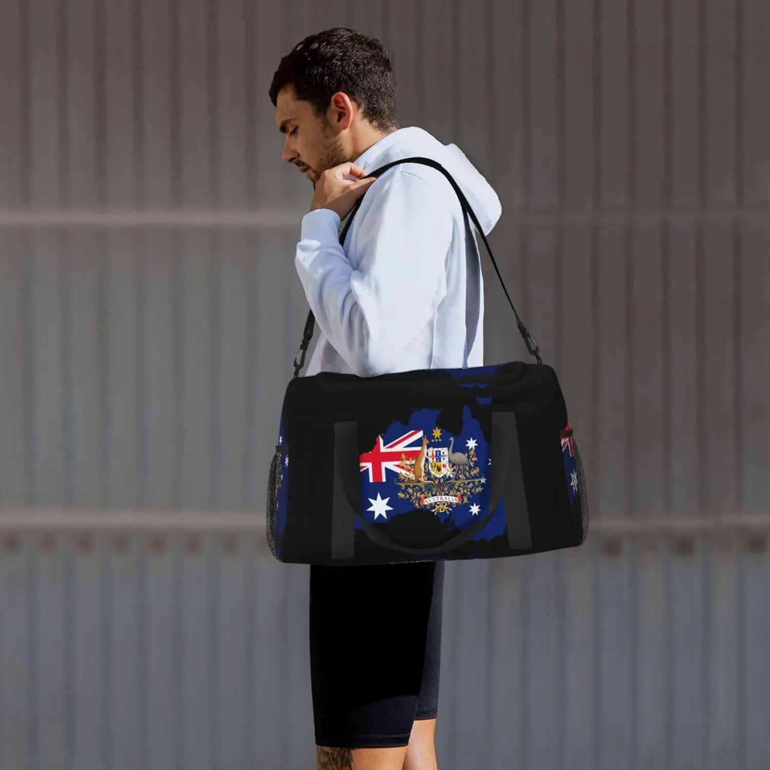 Flag Map Of Australia Travel Duffel Bag Large Foldable Waterproof Overnight Bag For Beach Swim Bags Pool Sports Gym