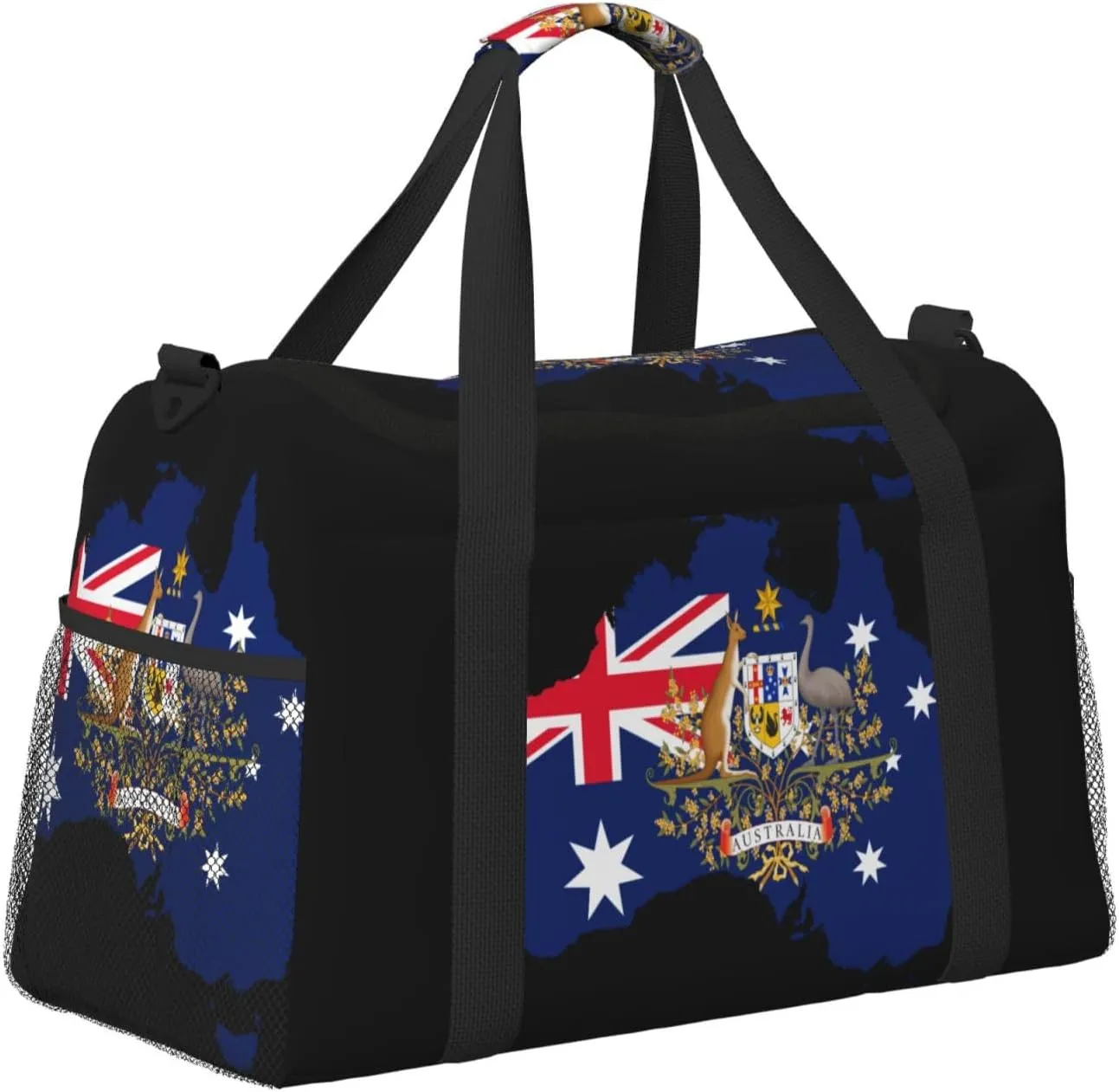 Flag Map Of Australia Travel Duffel Bag Large Foldable Waterproof Overnight Bag For Beach Swim Bags Pool Sports Gym
