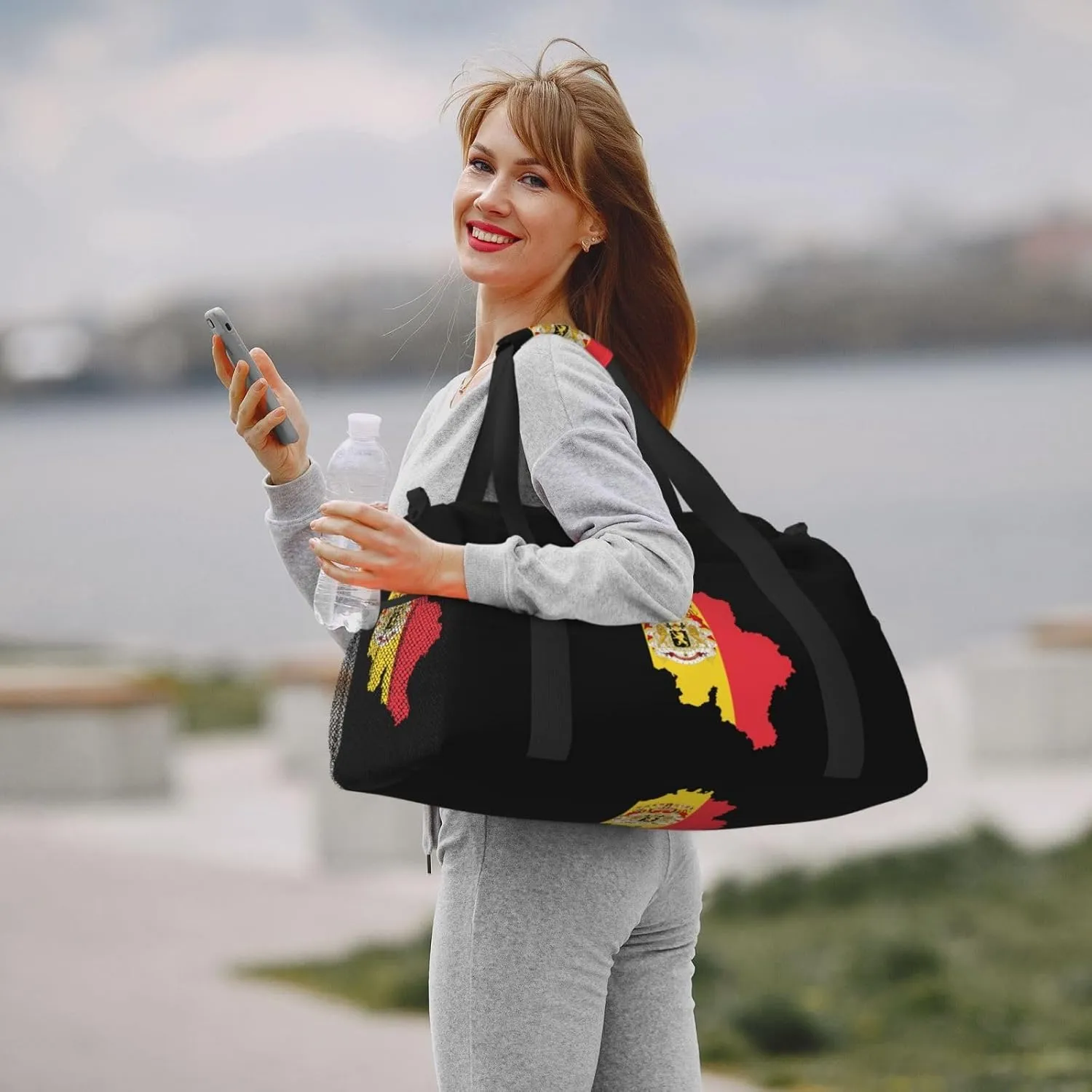 Flag Map Of Belgium Travel Duffel Bag Large Foldable Waterproof Overnight Bag For Beach Swim Bags Pool Sports Gym