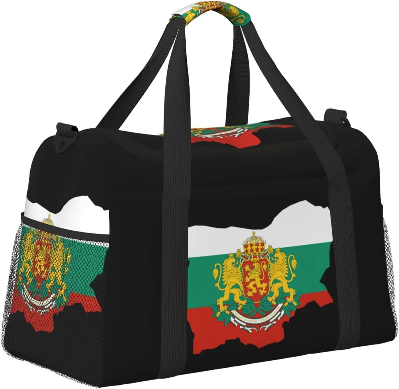 Flag Map Of Bulgaria Travel Duffel Bag Large Foldable Waterproof Overnight Bag For Beach Swim Bags Pool Sports Gym