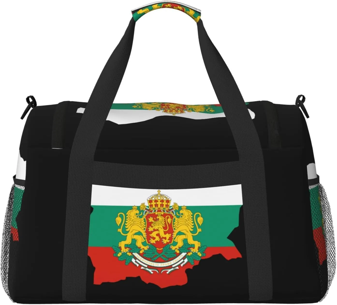 Flag Map Of Bulgaria Travel Duffel Bag Large Foldable Waterproof Overnight Bag For Beach Swim Bags Pool Sports Gym