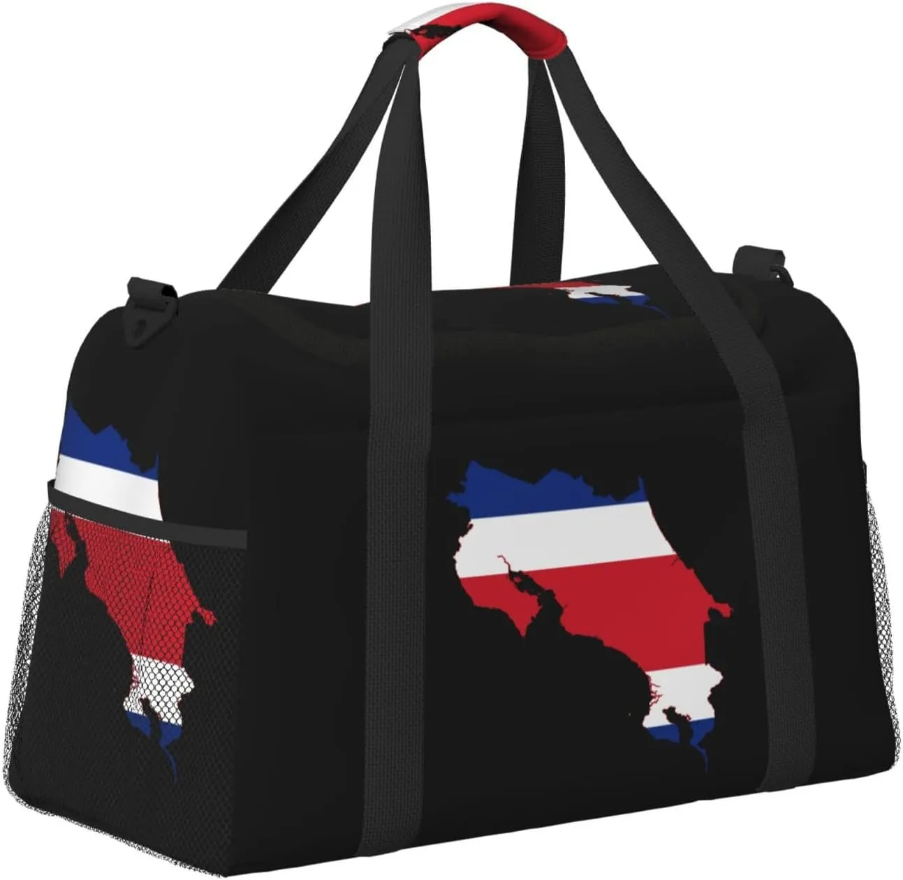 Flag Map Of Costa Rica Travel Duffel Bag Large Foldable Waterproof Overnight Bag For Beach Swim Bags Pool Sports Gym