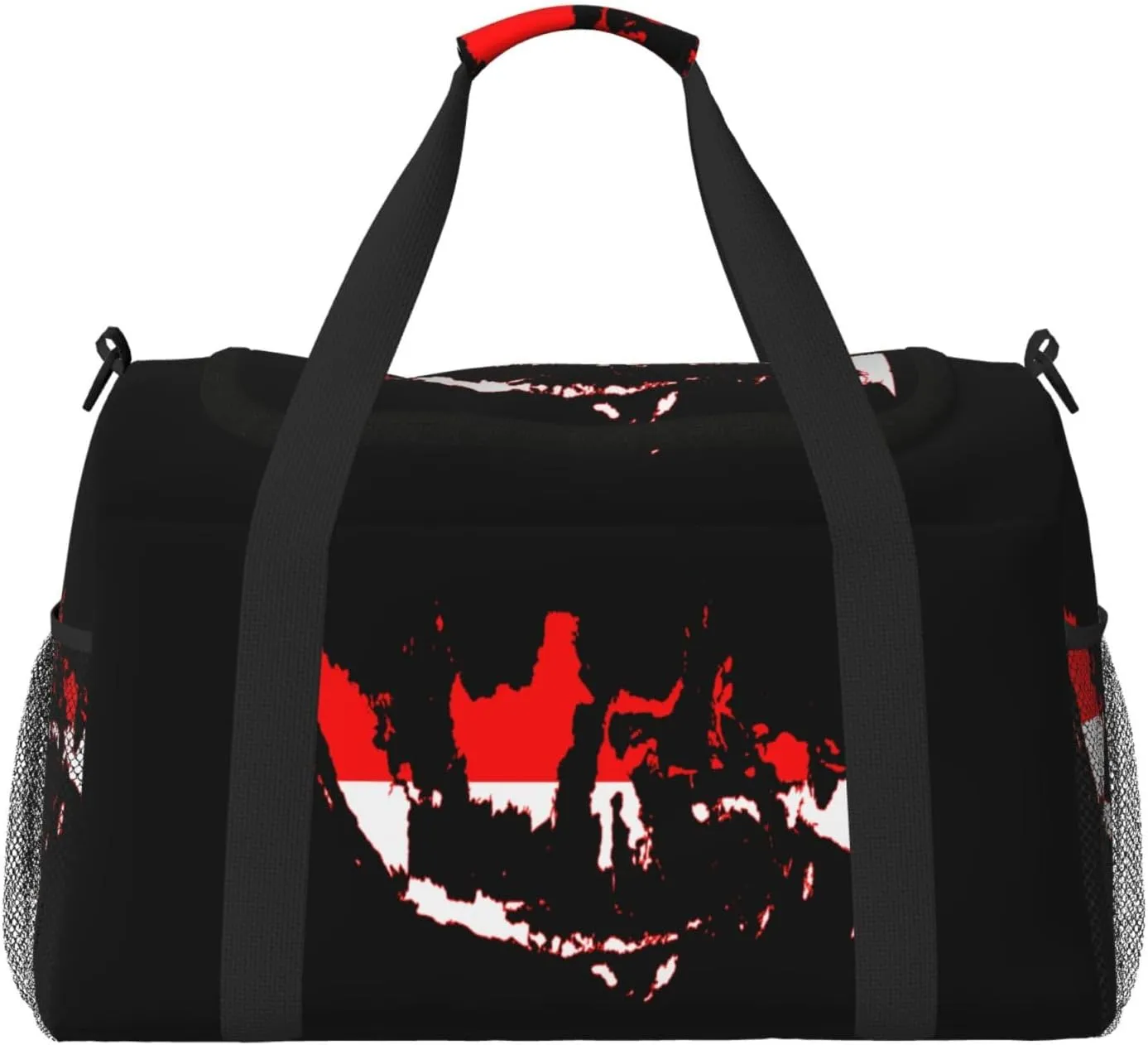 Flag Map Of Indonesia Travel Duffel Bag Large Foldable Waterproof Overnight Bag For Beach Swim Bags Pool Sports Gym