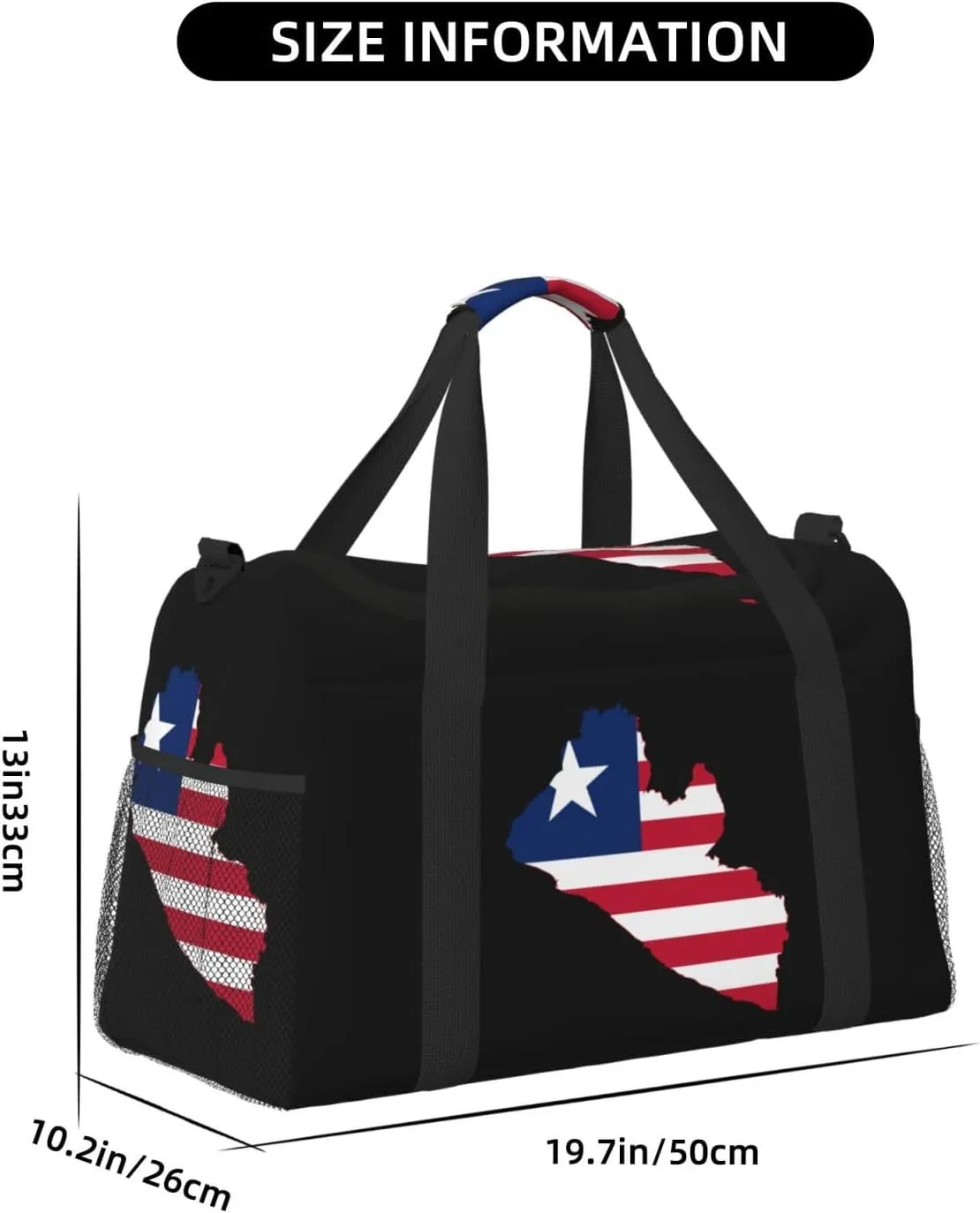 Flag Map Of Liberia Travel Duffel Bag Large Foldable Waterproof Overnight Bag For Beach Swim Bags Pool Sports Gym