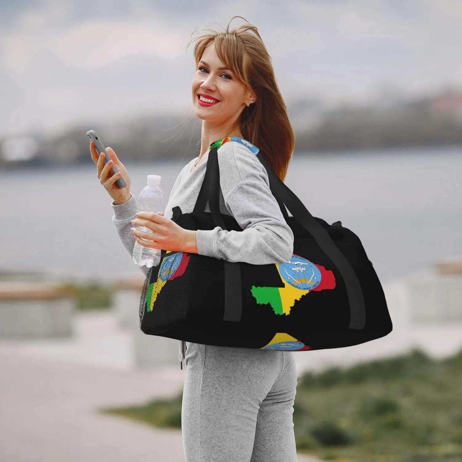 Flag Map Of Mali Travel Duffel Bag Large Foldable Waterproof Overnight Bag For Beach Swim Bags Pool Sports Gym
