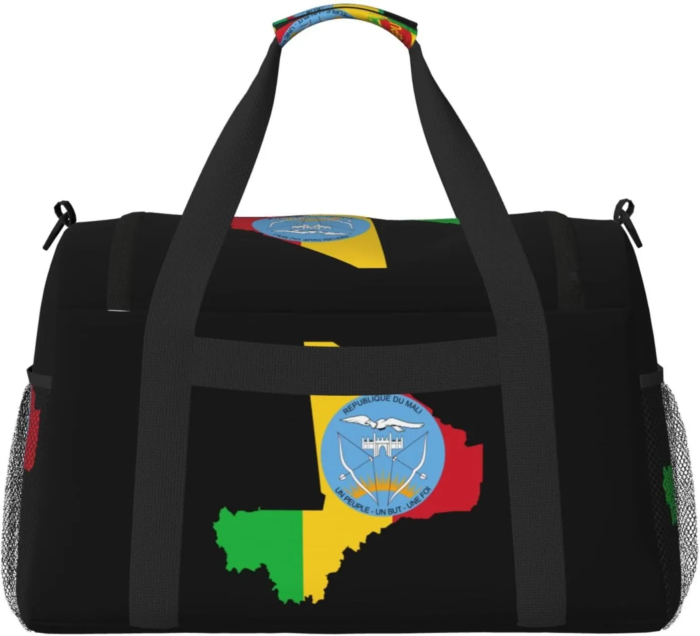 Flag Map Of Mali Travel Duffel Bag Large Foldable Waterproof Overnight Bag For Beach Swim Bags Pool Sports Gym