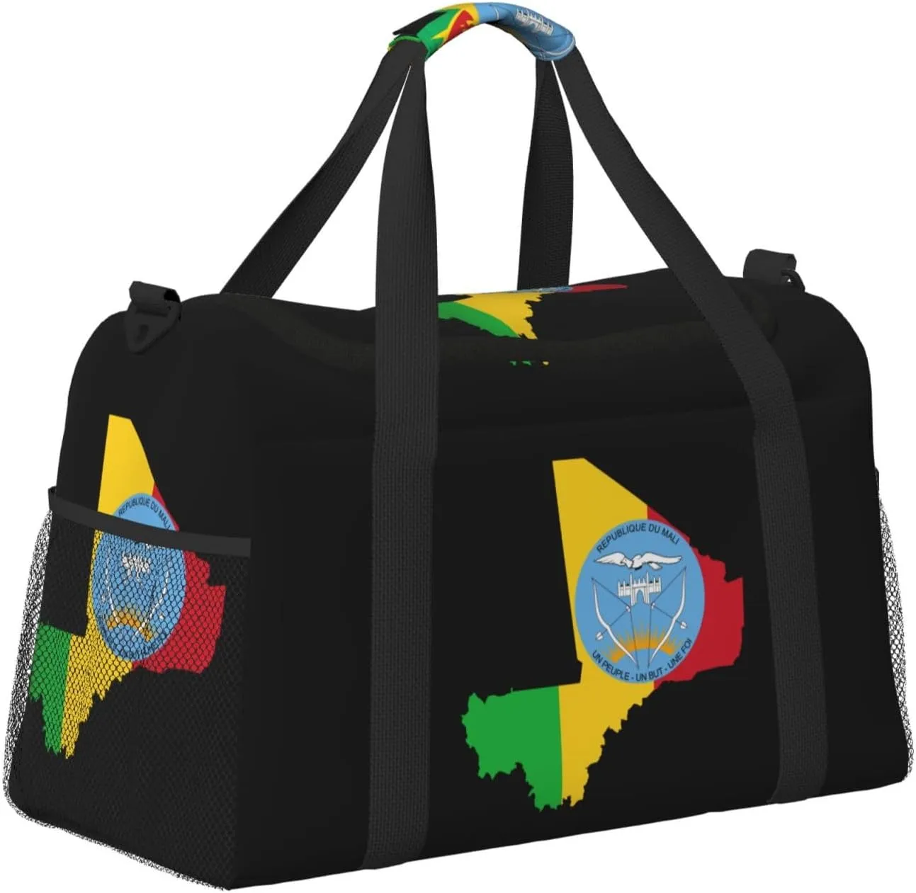 Flag Map Of Mali Travel Duffel Bag Large Foldable Waterproof Overnight Bag For Beach Swim Bags Pool Sports Gym