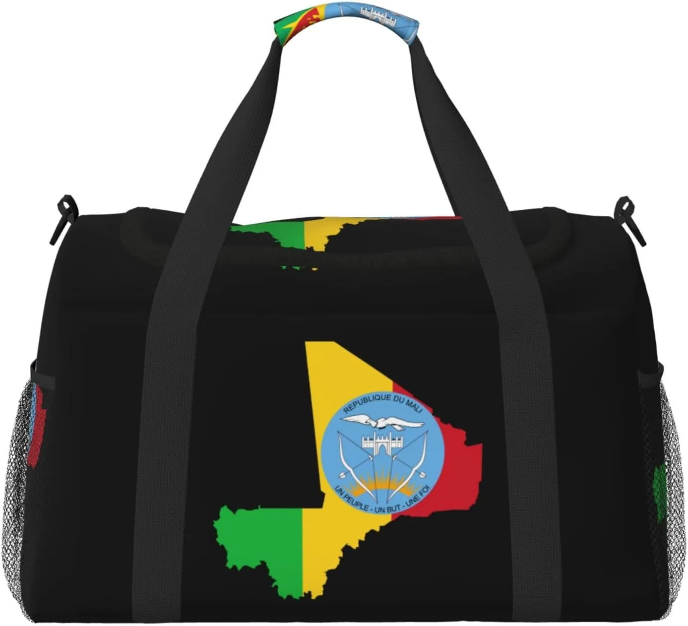 Flag Map Of Mali Travel Duffel Bag Large Foldable Waterproof Overnight Bag For Beach Swim Bags Pool Sports Gym