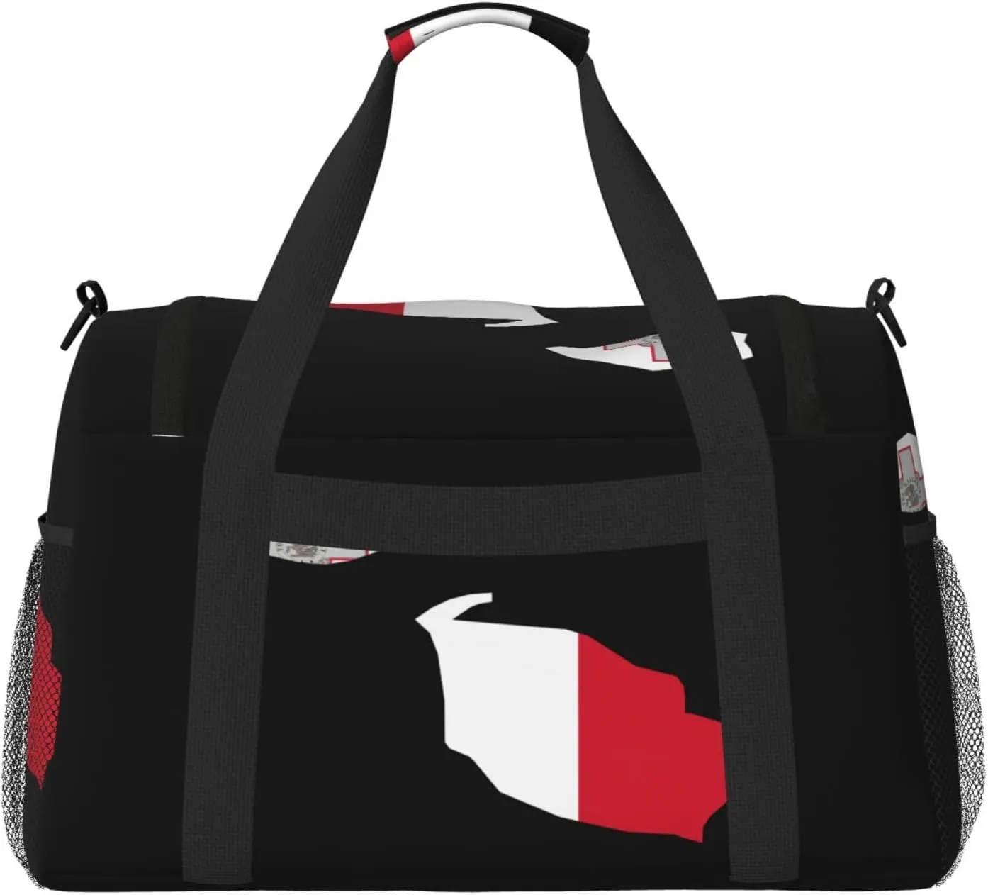Flag Map Of Malta Travel Duffel Bag Large Foldable Waterproof Overnight Bag For Beach Swim Bags Pool Sports Gym