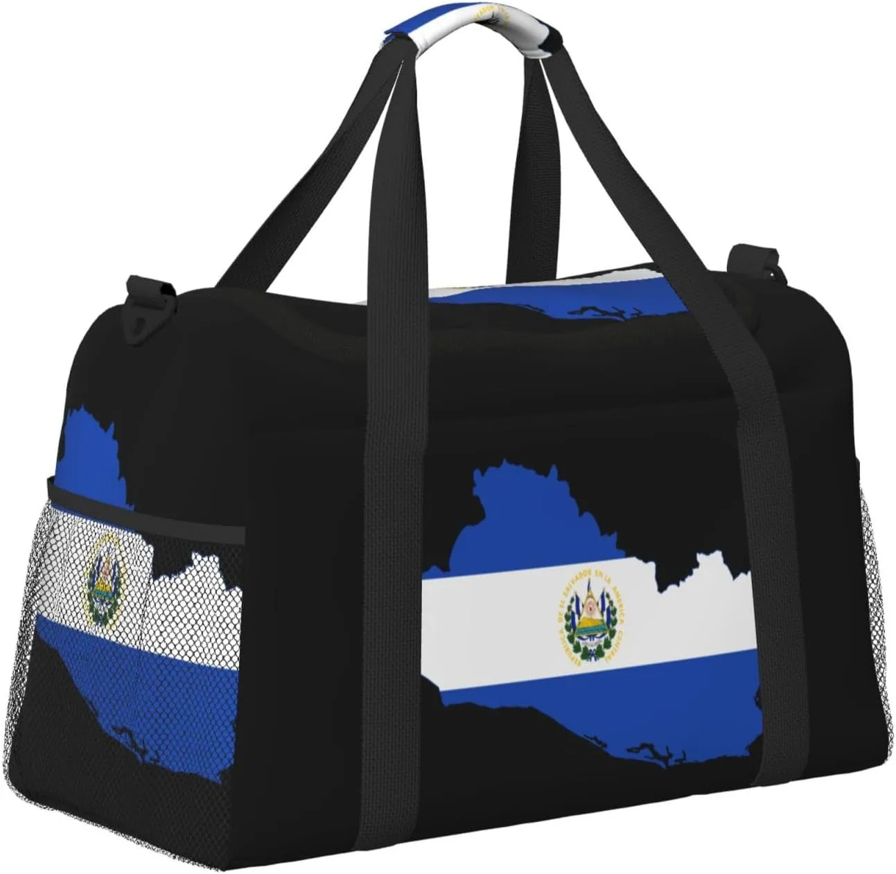 Flag Map Of Salvador Travel Duffel Bag Large Foldable Waterproof Overnight Bag For Beach Swim Bags Pool Sports Gym