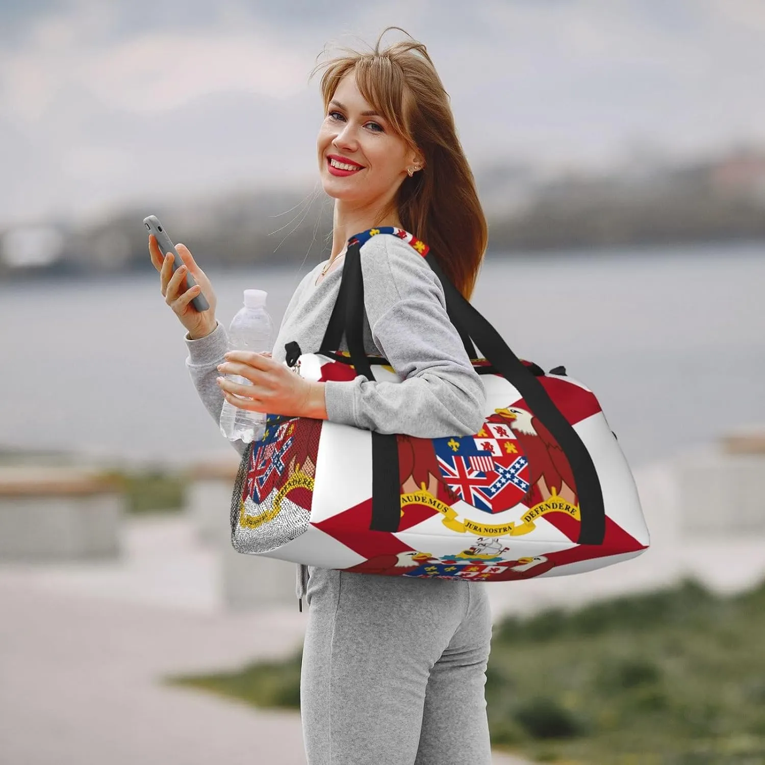 Flag Of Alabama Travel Duffel Bag Large Foldable Waterproof Overnight Bag For Beach Swim Bags Pool Sports Gym