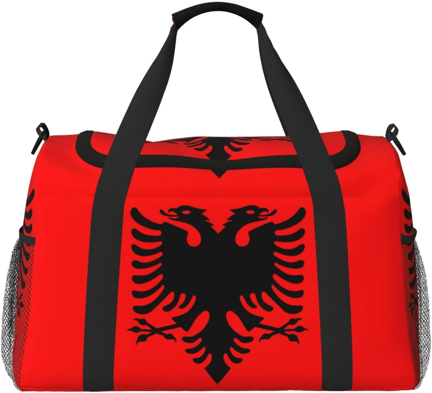 Flag Of Albania Travel Duffel Bag Large Foldable Waterproof Overnight Bag For Beach Swim Bags Pool Sports Gym