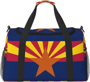 Flag Of Arizona Travel Duffel Bag Large Foldable Waterproof Overnight Bag For Beach Swim Bags Pool Sports Gym