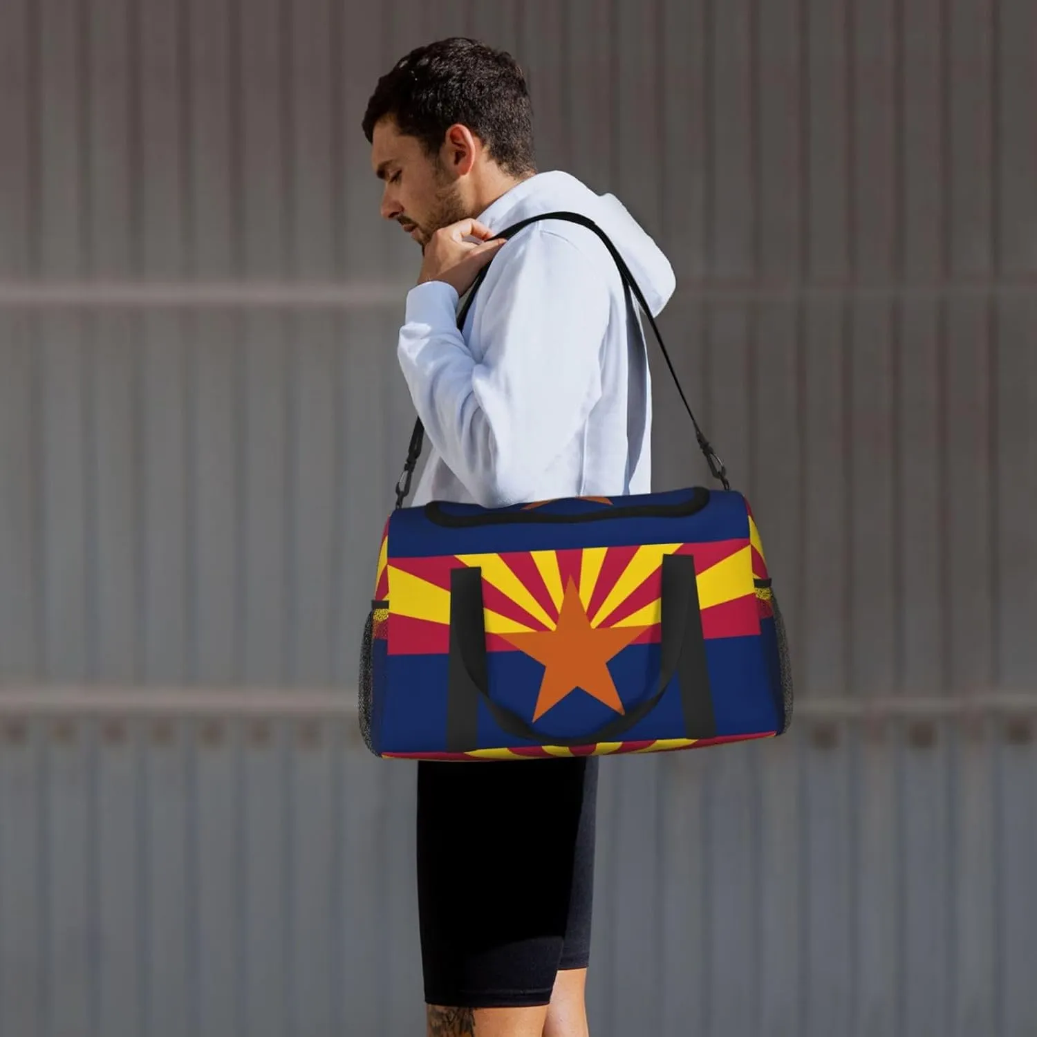 Flag Of Arizona Travel Duffel Bag Large Foldable Waterproof Overnight Bag For Beach Swim Bags Pool Sports Gym