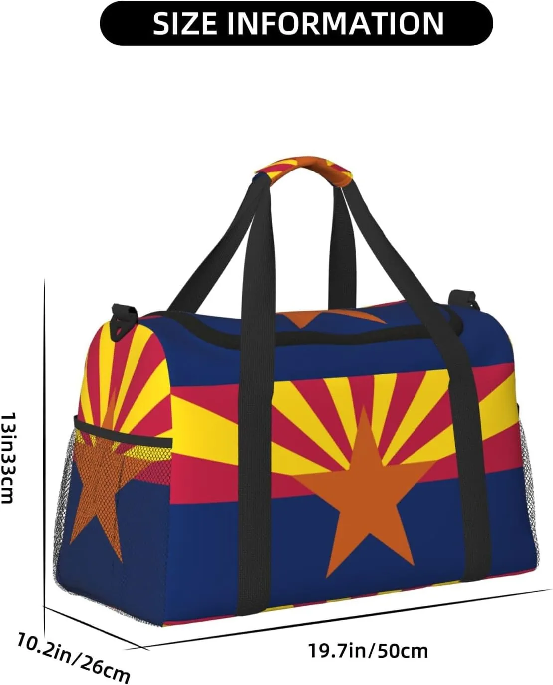 Flag Of Arizona Travel Duffel Bag Large Foldable Waterproof Overnight Bag For Beach Swim Bags Pool Sports Gym