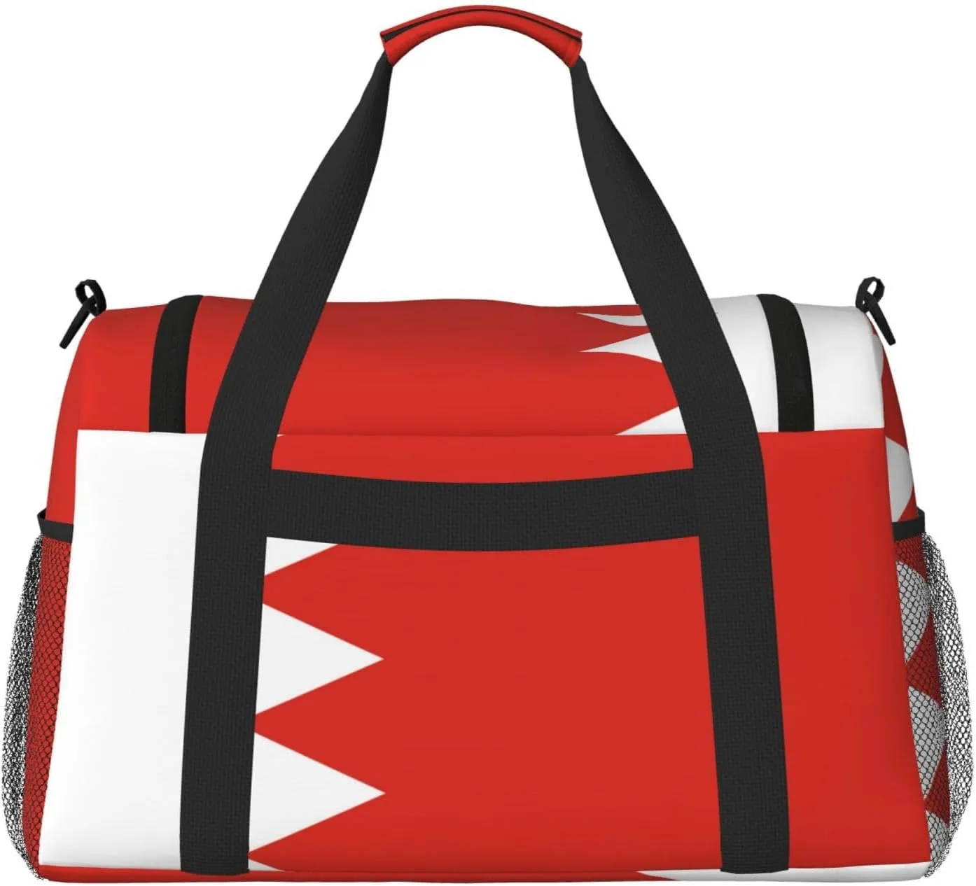 Flag Of Bahrain Travel Duffel Bag Large Foldable Waterproof Overnight Bag For Beach Swim Bags Pool Sports Gym