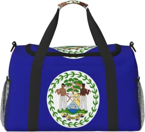Flag Of Belize Travel Duffel Bag Large Foldable Waterproof Overnight Bag For Beach Swim Bags Pool Sports Gym