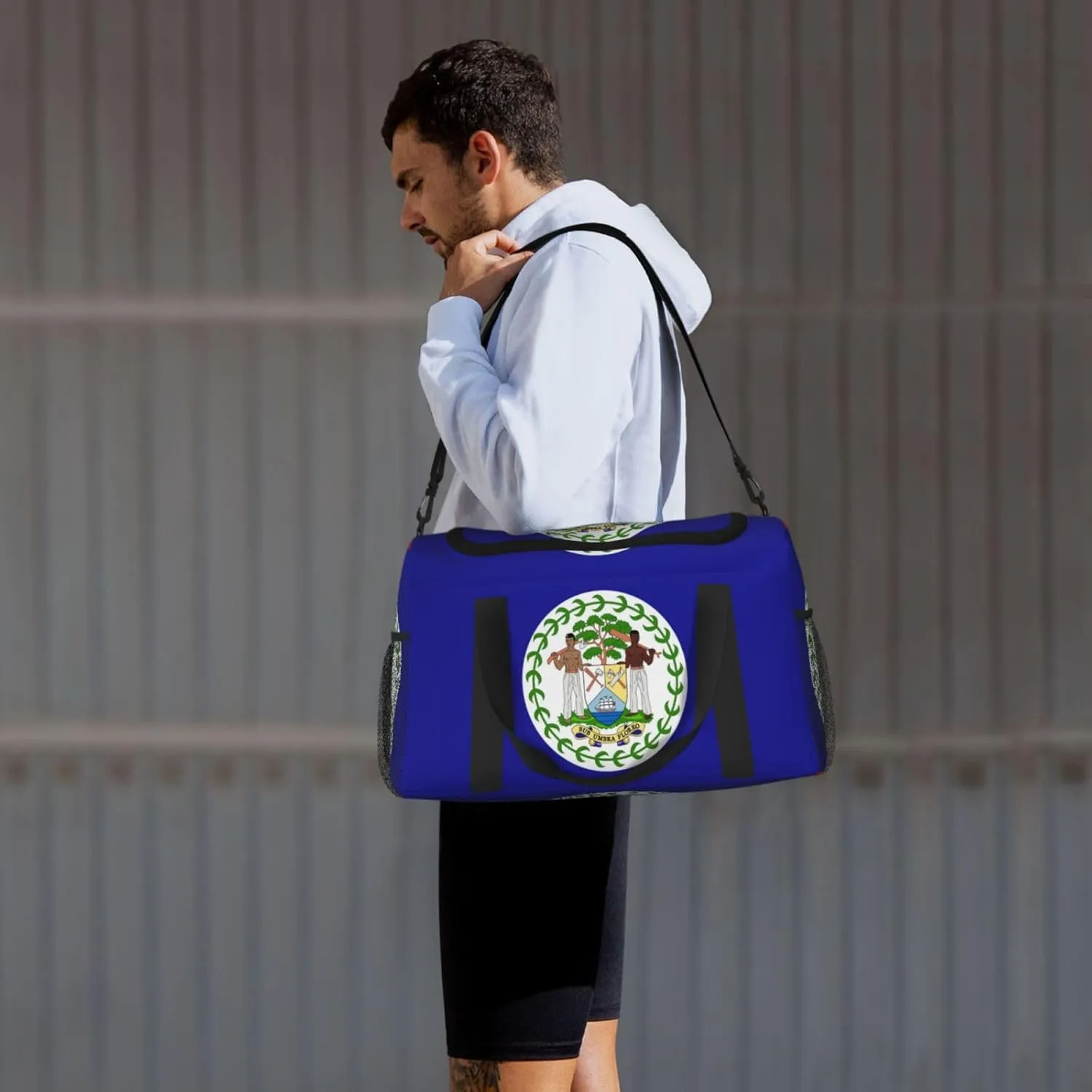Flag Of Belize Travel Duffel Bag Large Foldable Waterproof Overnight Bag For Beach Swim Bags Pool Sports Gym