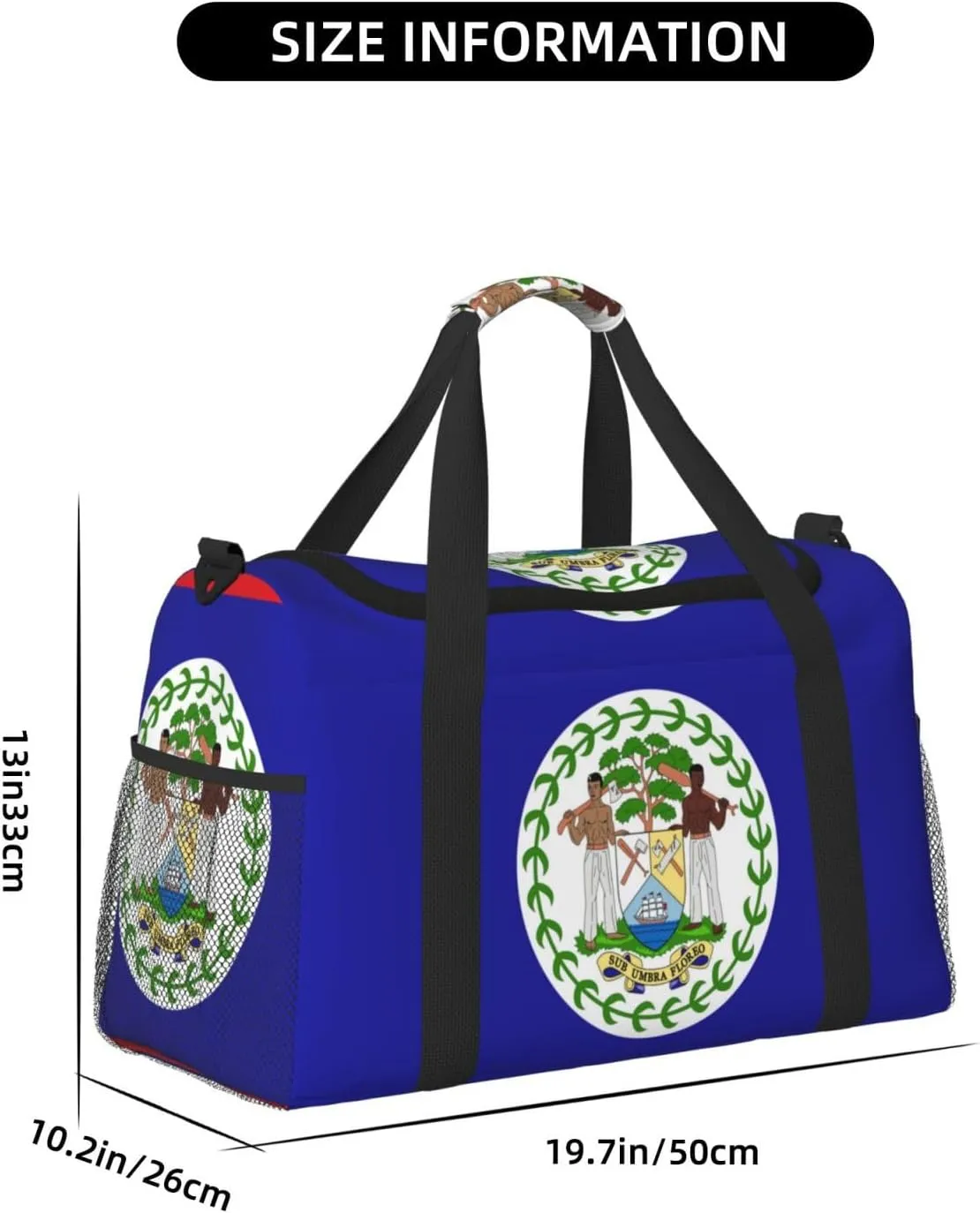 Flag Of Belize Travel Duffel Bag Large Foldable Waterproof Overnight Bag For Beach Swim Bags Pool Sports Gym
