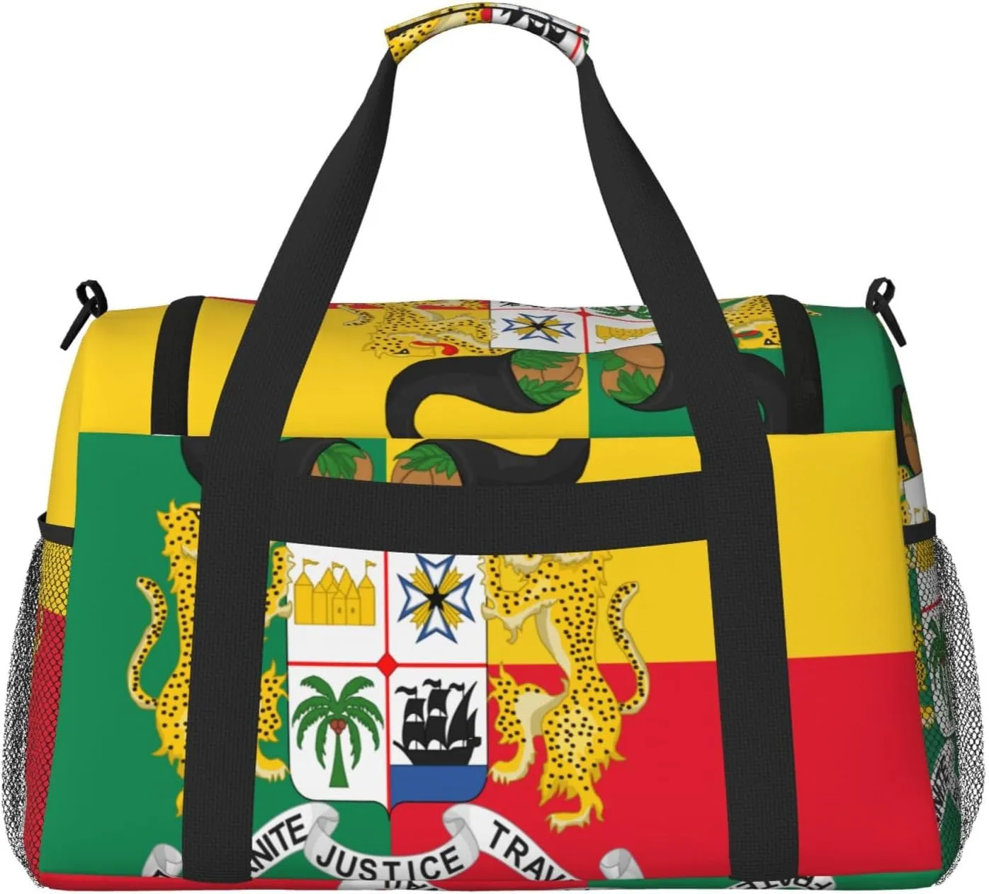 Flag Of Benin Travel Duffel Bag Large Foldable Waterproof Overnight Bag For Beach Swim Bags Pool Sports Gym