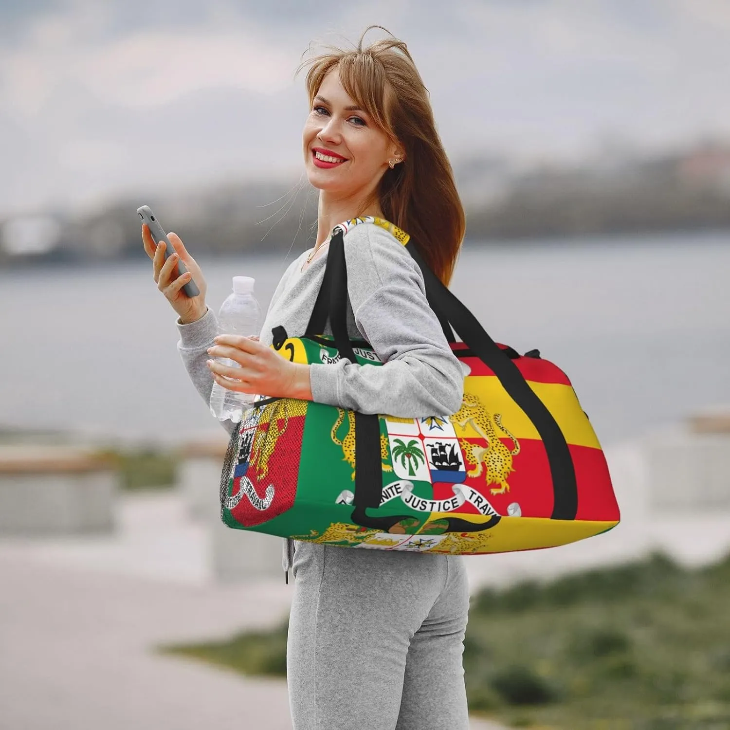 Flag Of Benin Travel Duffel Bag Large Foldable Waterproof Overnight Bag For Beach Swim Bags Pool Sports Gym