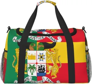 Flag Of Benin Travel Duffel Bag Large Foldable Waterproof Overnight Bag For Beach Swim Bags Pool Sports Gym
