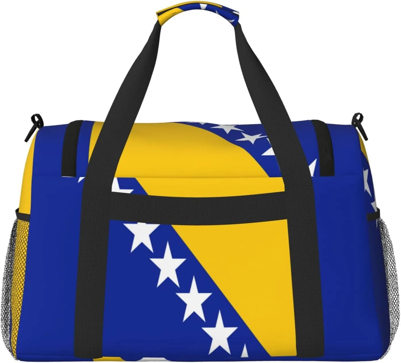 Flag Of Bosnia Herzegovina Travel Duffel Bag Large Foldable Waterproof Overnight Bag For Beach Swim Bags Pool Sports Gym