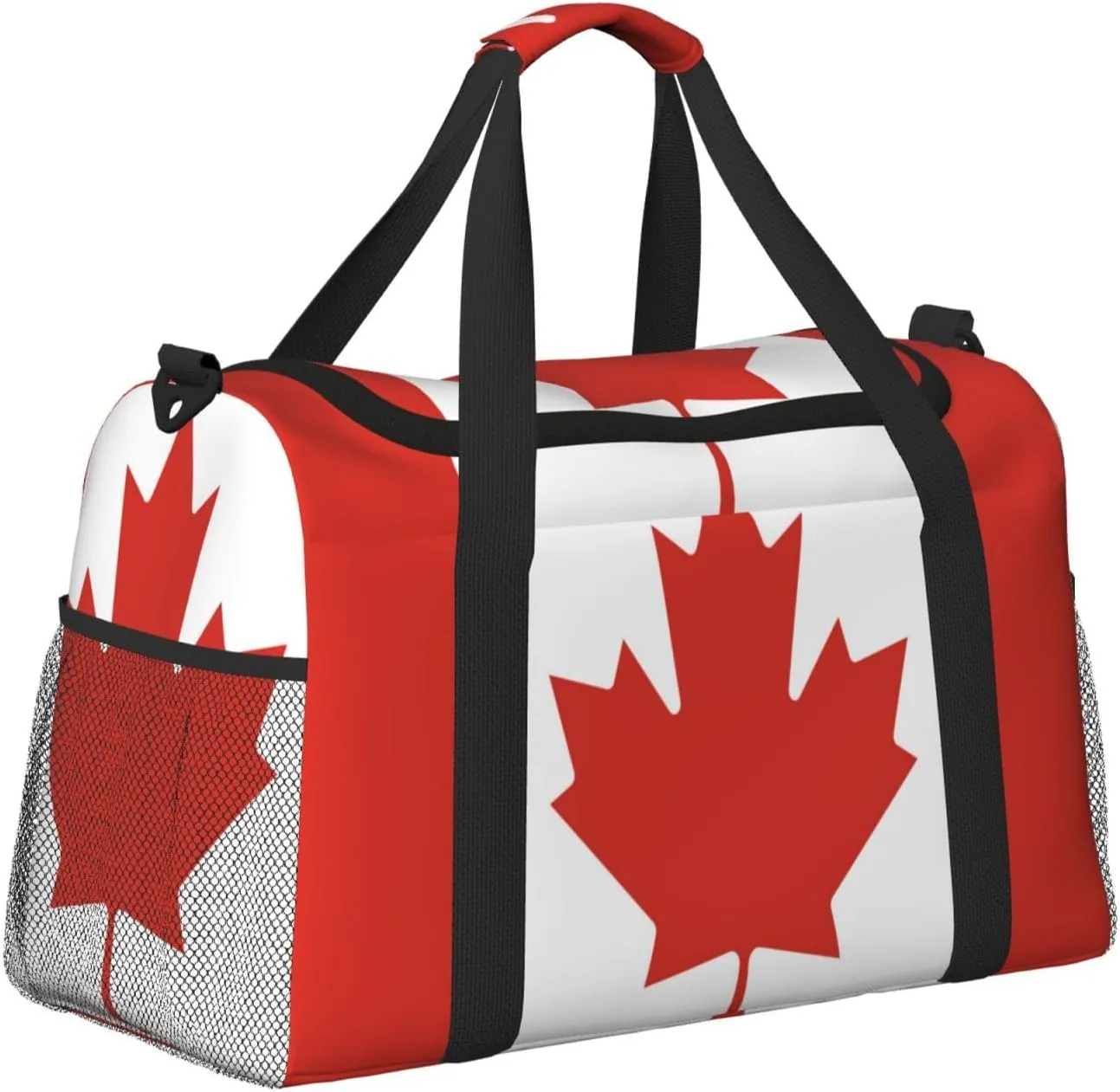 Flag Of Canada Travel Duffel Bag Large Foldable Waterproof Overnight Bag For Beach Swim Bags Pool Sports Gym
