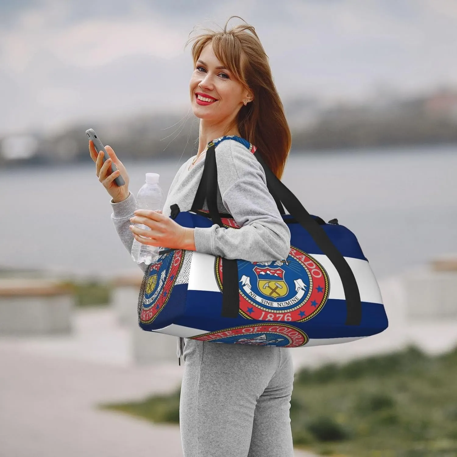 Flag Of Colorado Travel Duffel Bag Large Foldable Waterproof Overnight Bag For Beach Swim Bags Pool Sports Gym