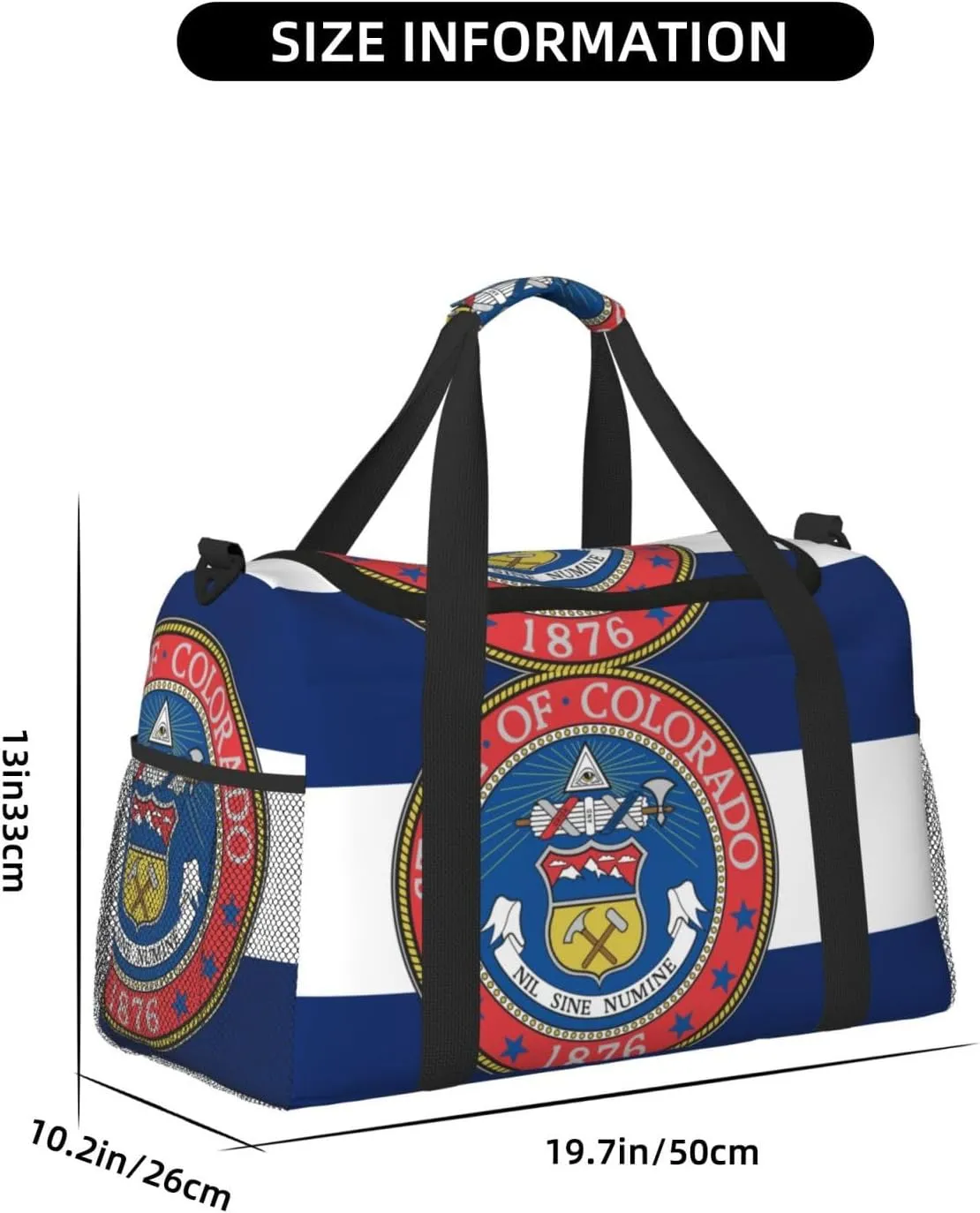 Flag Of Colorado Travel Duffel Bag Large Foldable Waterproof Overnight Bag For Beach Swim Bags Pool Sports Gym
