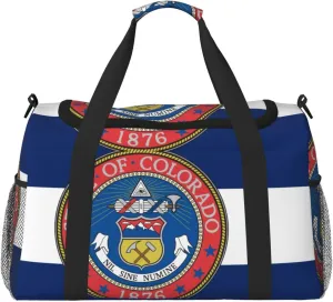 Flag Of Colorado Travel Duffel Bag Large Foldable Waterproof Overnight Bag For Beach Swim Bags Pool Sports Gym