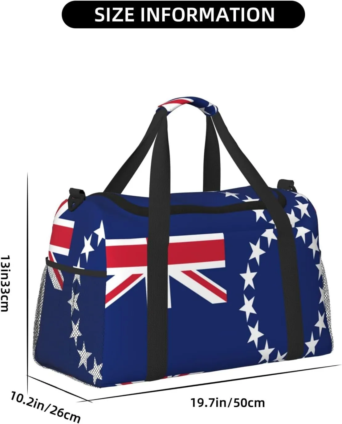 Flag Of Cook Travel Duffel Bag Large Foldable Waterproof Overnight Bag For Beach Swim Bags Pool Sports Gym