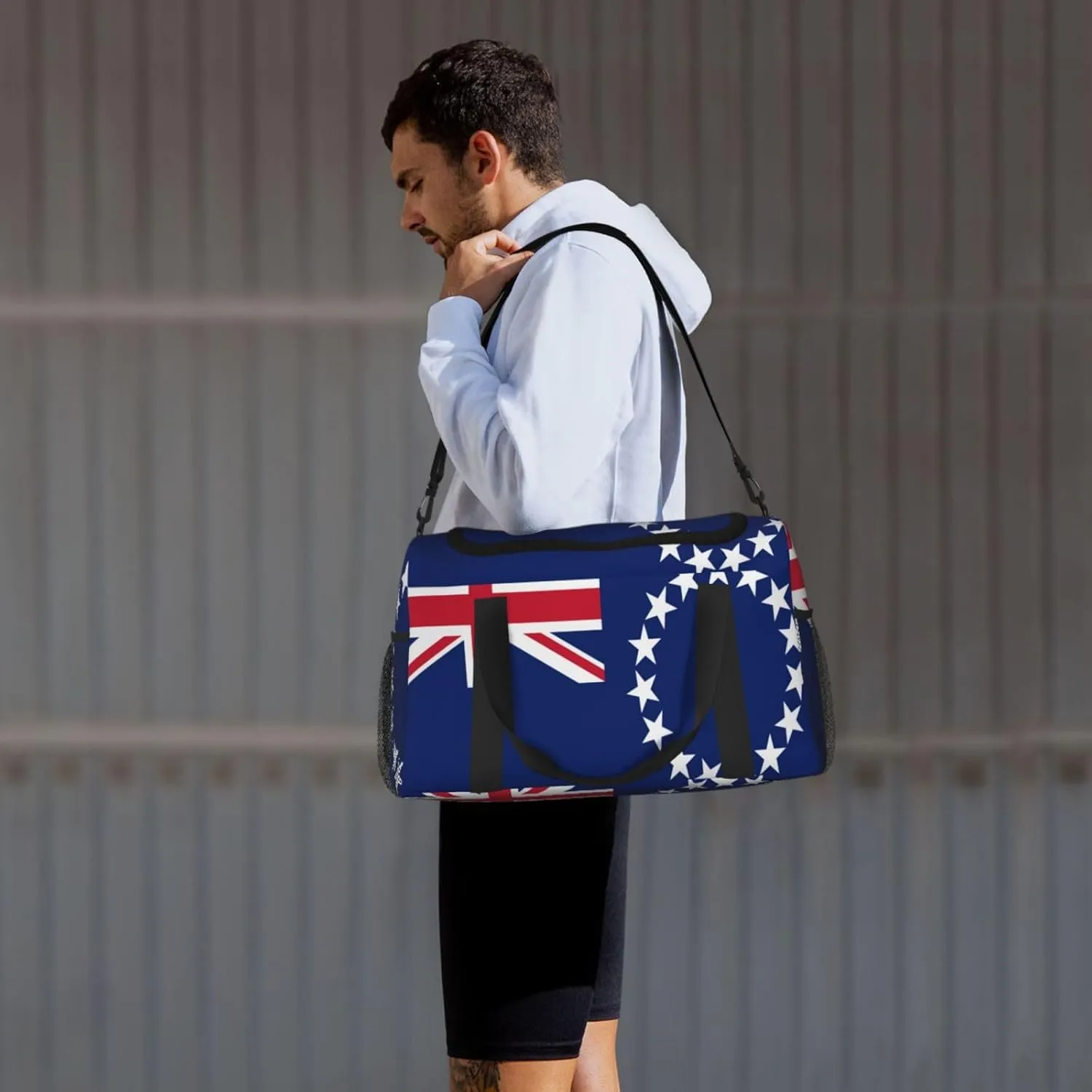 Flag Of Cook Travel Duffel Bag Large Foldable Waterproof Overnight Bag For Beach Swim Bags Pool Sports Gym