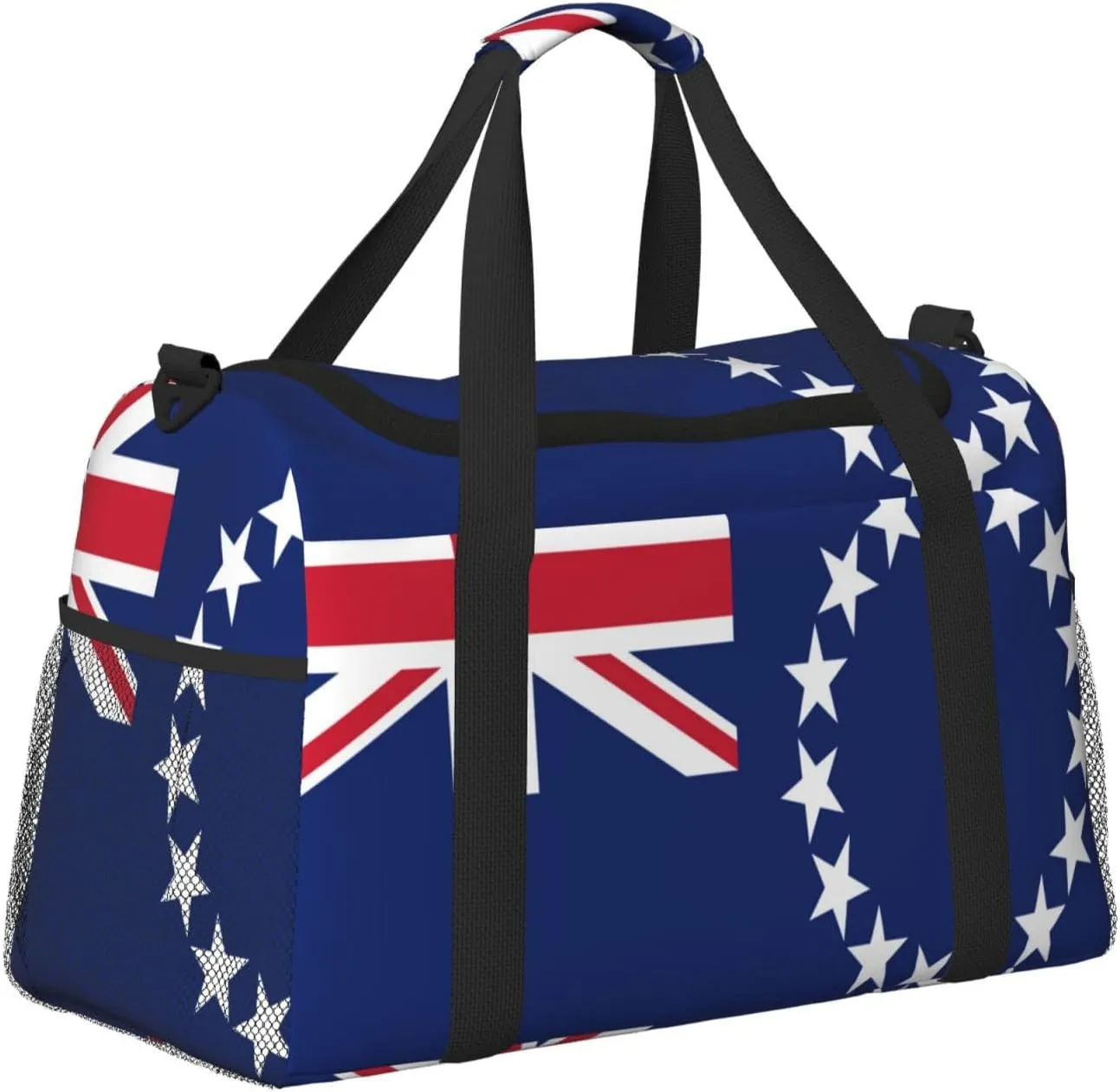 Flag Of Cook Travel Duffel Bag Large Foldable Waterproof Overnight Bag For Beach Swim Bags Pool Sports Gym