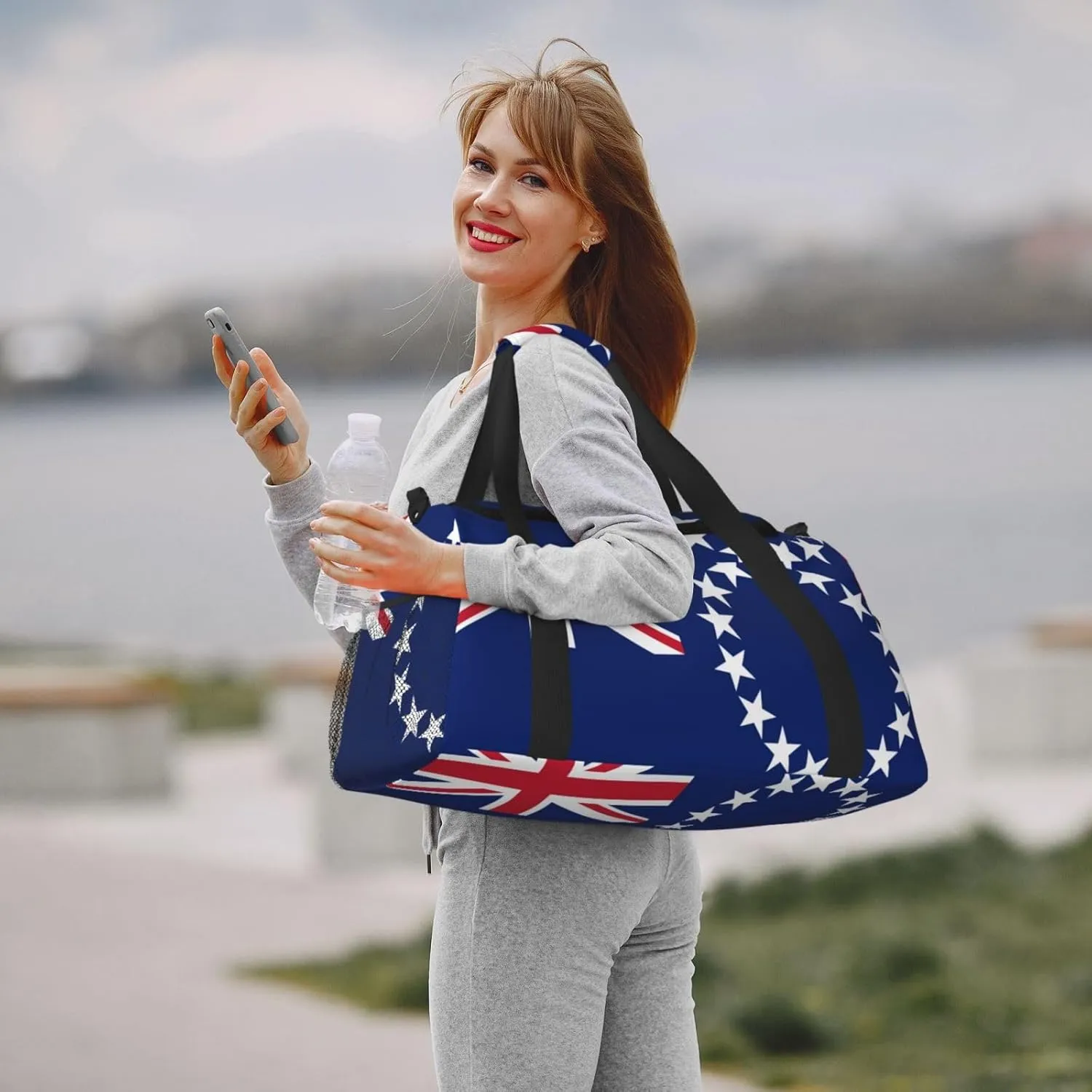 Flag Of Cook Travel Duffel Bag Large Foldable Waterproof Overnight Bag For Beach Swim Bags Pool Sports Gym