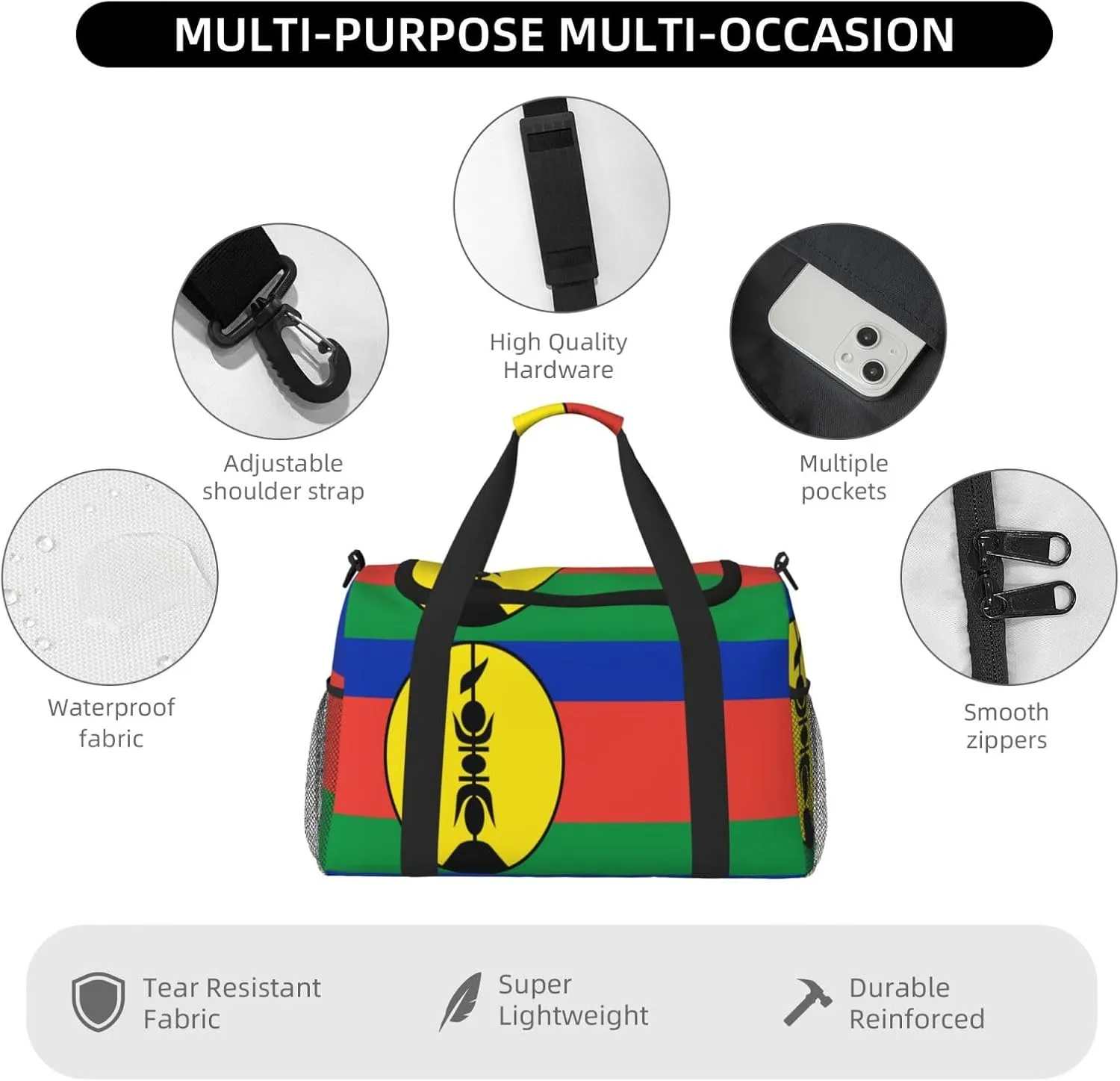 Flag Of Flnks Travel Duffel Bag Large Foldable Waterproof Overnight Bag For Beach Swim Bags Pool Sports Gym