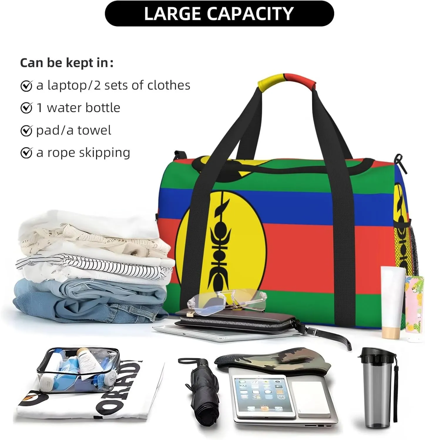 Flag Of Flnks Travel Duffel Bag Large Foldable Waterproof Overnight Bag For Beach Swim Bags Pool Sports Gym