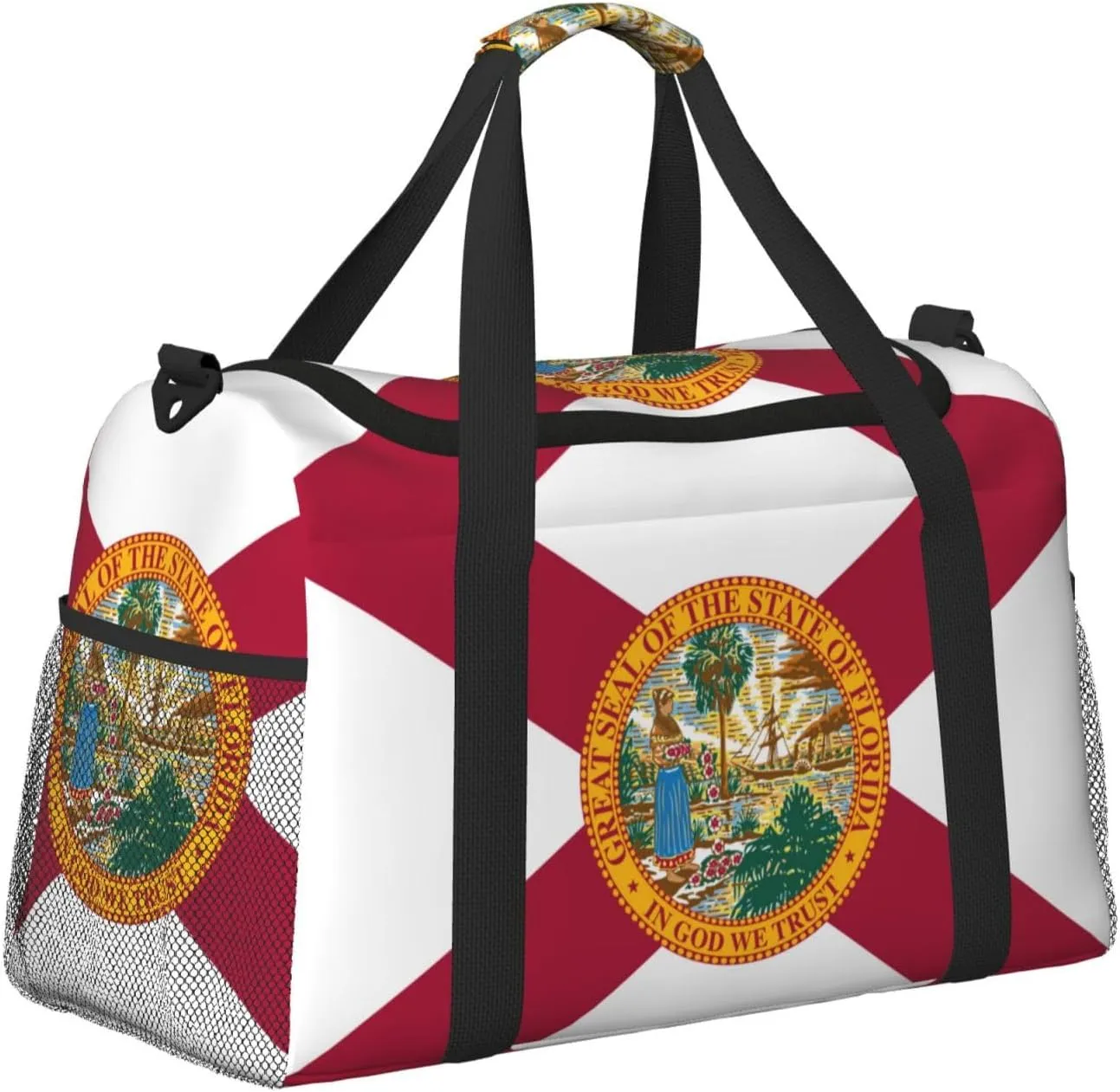 Flag Of Florida Travel Duffel Bag Large Foldable Waterproof Overnight Bag For Beach Swim Bags Pool Sports Gym
