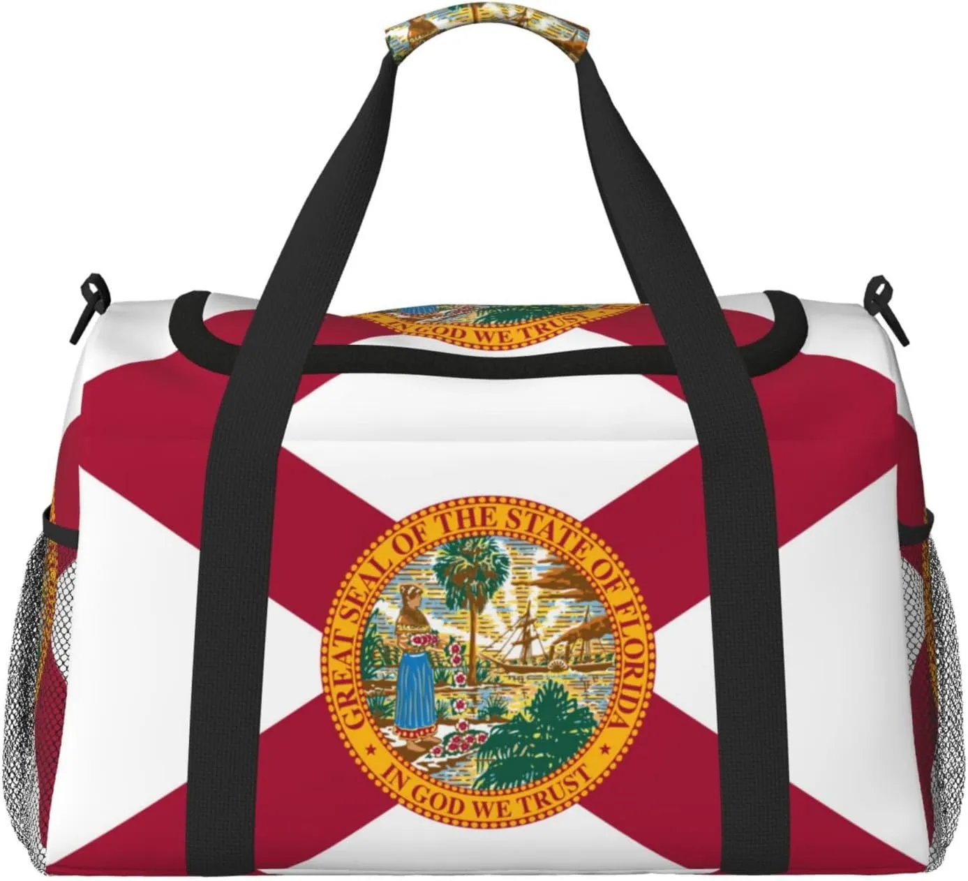 Flag Of Florida Travel Duffel Bag Large Foldable Waterproof Overnight Bag For Beach Swim Bags Pool Sports Gym