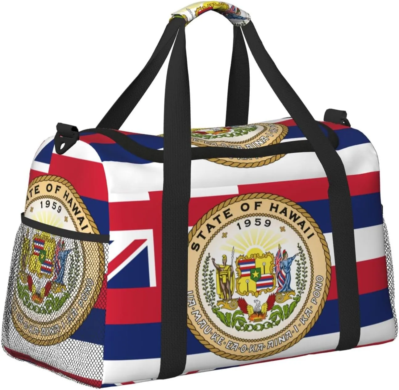 Flag Of Hawaii Travel Duffel Bag Large Foldable Waterproof Overnight Bag For Beach Swim Bags Pool Sports Gym
