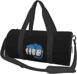 Flag of Honduras Fist Power Convertible Garment Bag with Shoulder Strap, Carry on Garment Duffel Bag for Men Women - Rolling Foldable for Travel Luggage Bags (Black)