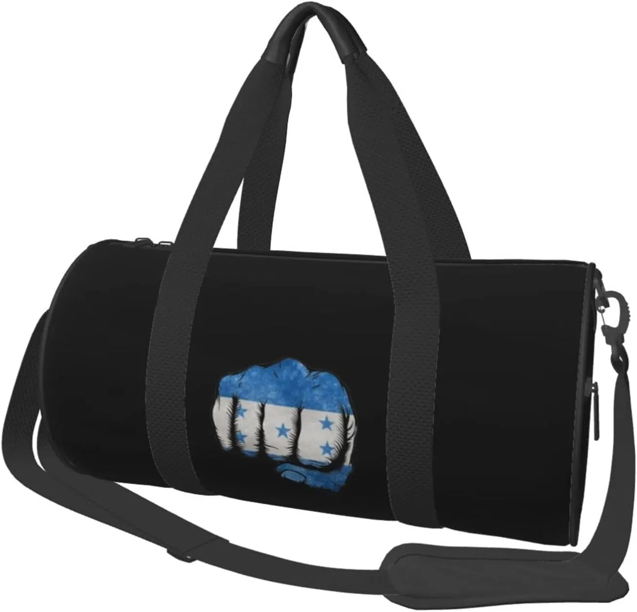 Flag of Honduras Fist Power Convertible Garment Bag with Shoulder Strap, Carry on Garment Duffel Bag for Men Women - Rolling Foldable for Travel Luggage Bags (Black)