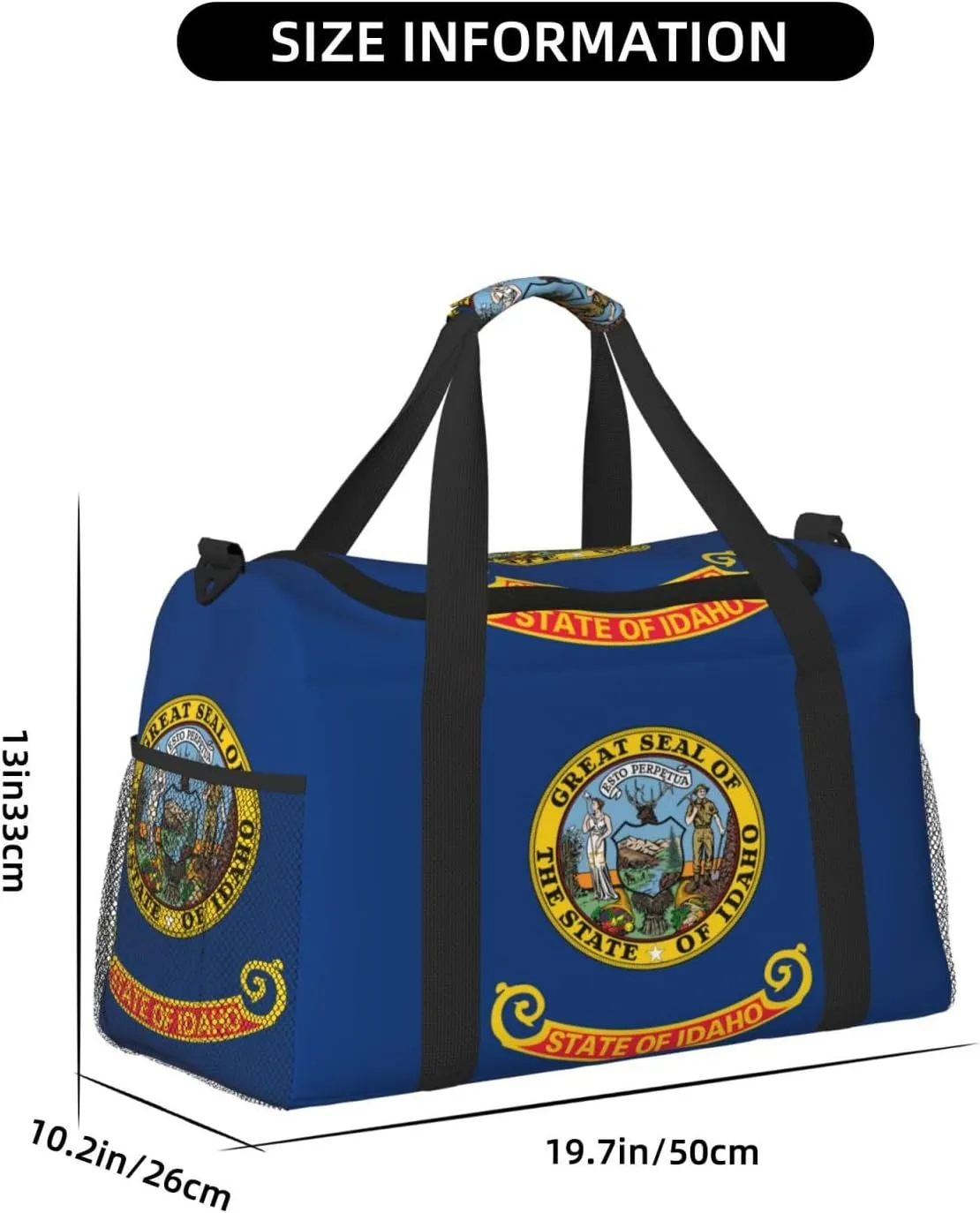 Flag Of Idaho Travel Duffel Bag Large Foldable Waterproof Overnight Bag For Beach Swim Bags Pool Sports Gym