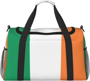 Flag Of Ireland Travel Duffel Bag Large Foldable Waterproof Overnight Bag For Beach Swim Bags Pool Sports Gym