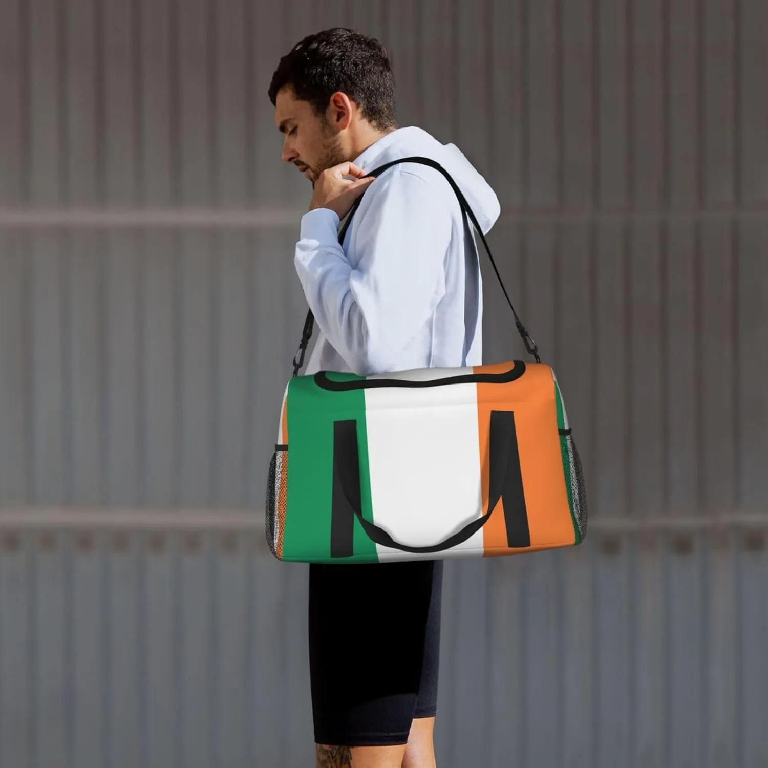 Flag Of Ireland Travel Duffel Bag Large Foldable Waterproof Overnight Bag For Beach Swim Bags Pool Sports Gym