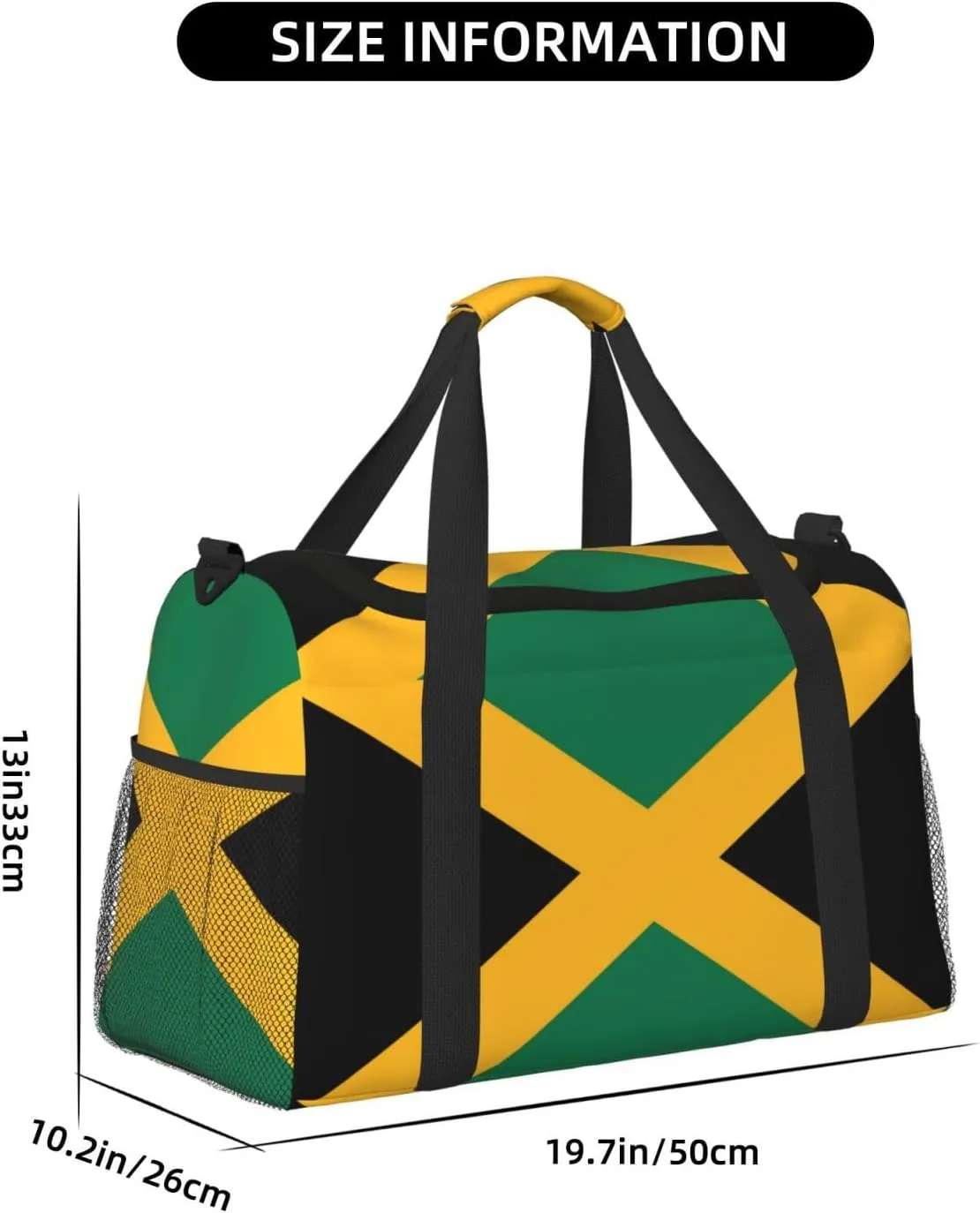 Flag Of Jamaica Travel Duffel Bag Large Foldable Waterproof Overnight Bag For Beach Swim Bags Pool Sports Gym