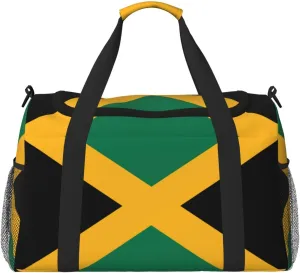 Flag Of Jamaica Travel Duffel Bag Large Foldable Waterproof Overnight Bag For Beach Swim Bags Pool Sports Gym