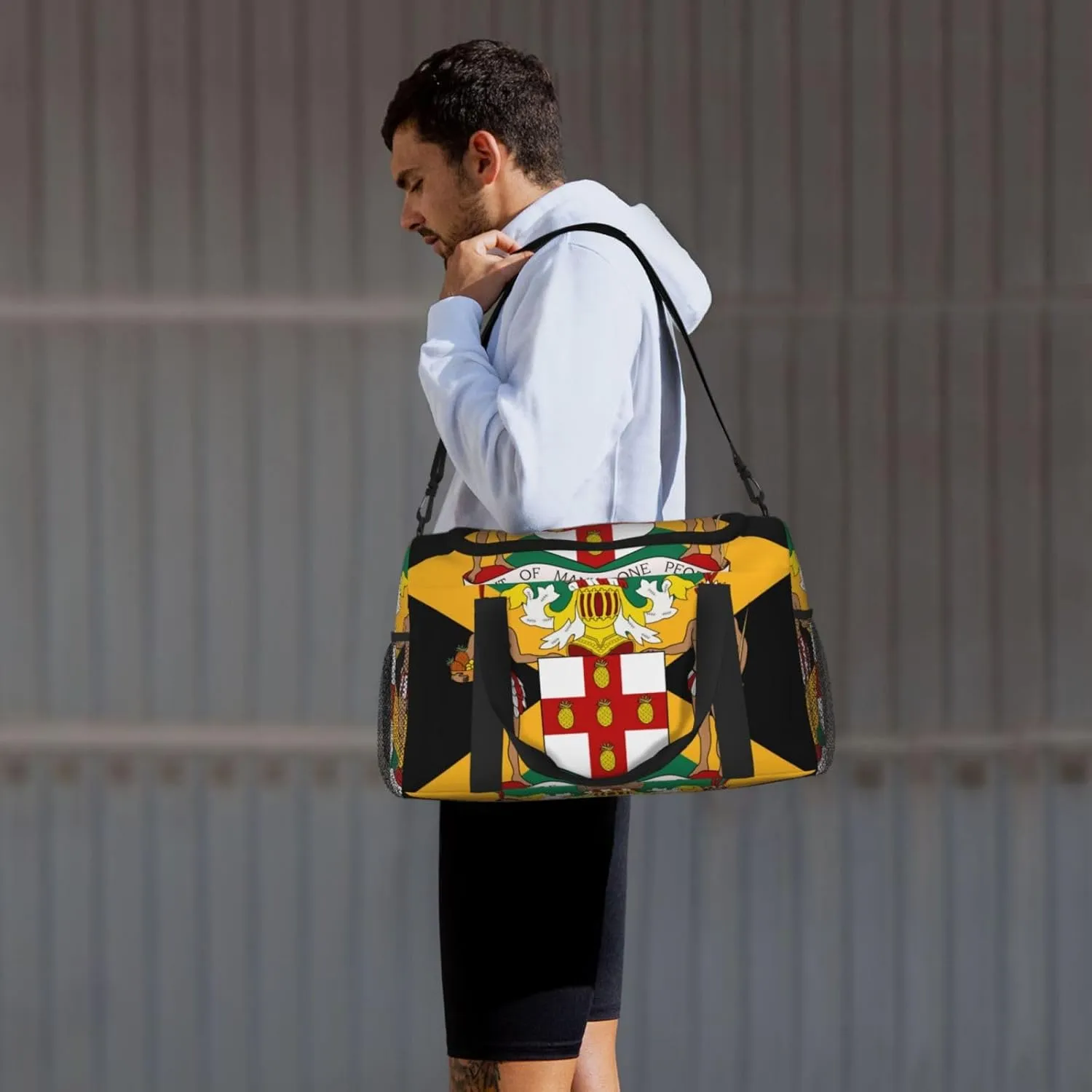 Flag Of Jamaica Travel Duffel Bag Large Foldable Waterproof Overnight Bag For Beach Swim Bags Pool Sports Gym