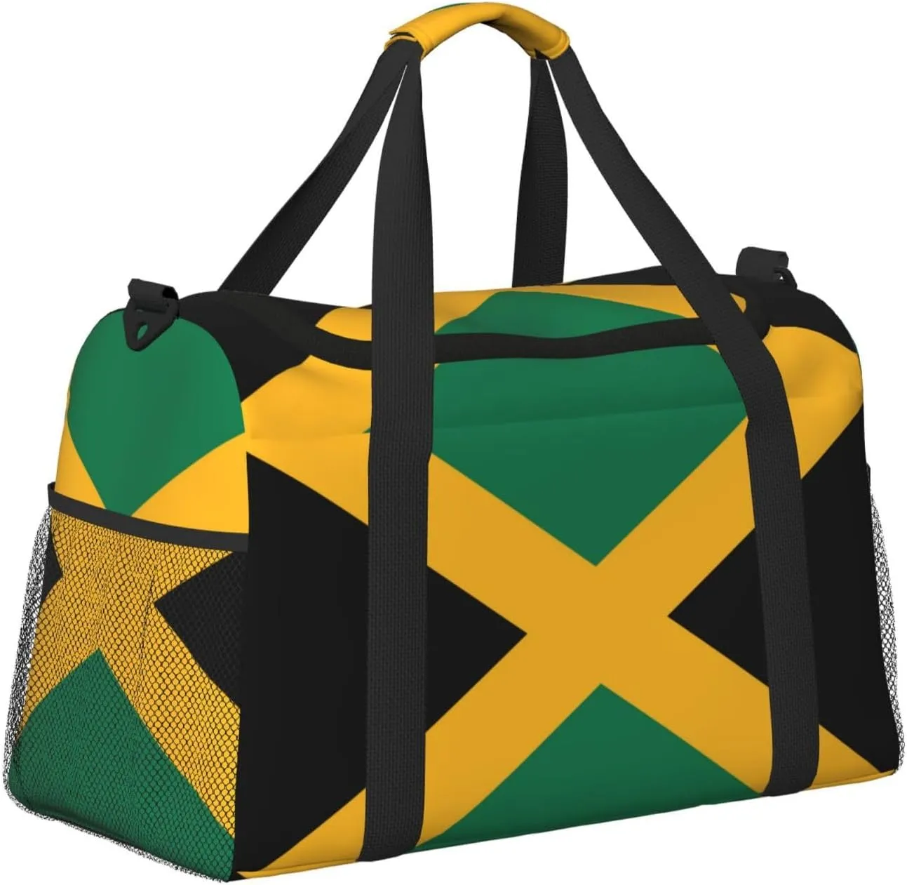 Flag Of Jamaica Travel Duffel Bag Large Foldable Waterproof Overnight Bag For Beach Swim Bags Pool Sports Gym